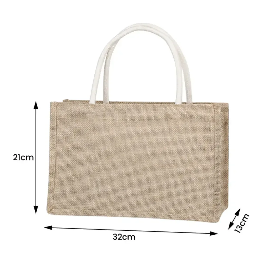sac fourre-tout en toile de jute imperméable vintage, sacs en bambou, sac à main beige décontracté de grande capacité, sacs de plage portables, sacs d'évaluation de voyage