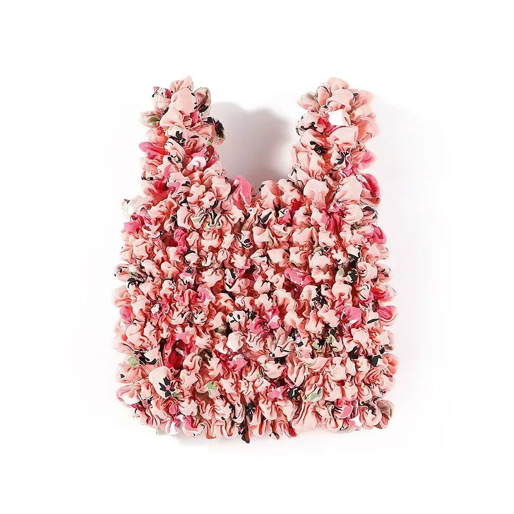 sac à provisions pliable à bulles réutilisable, grande capacité, sac à main plissé flexible, sac de rangement multi-usages en mousseline