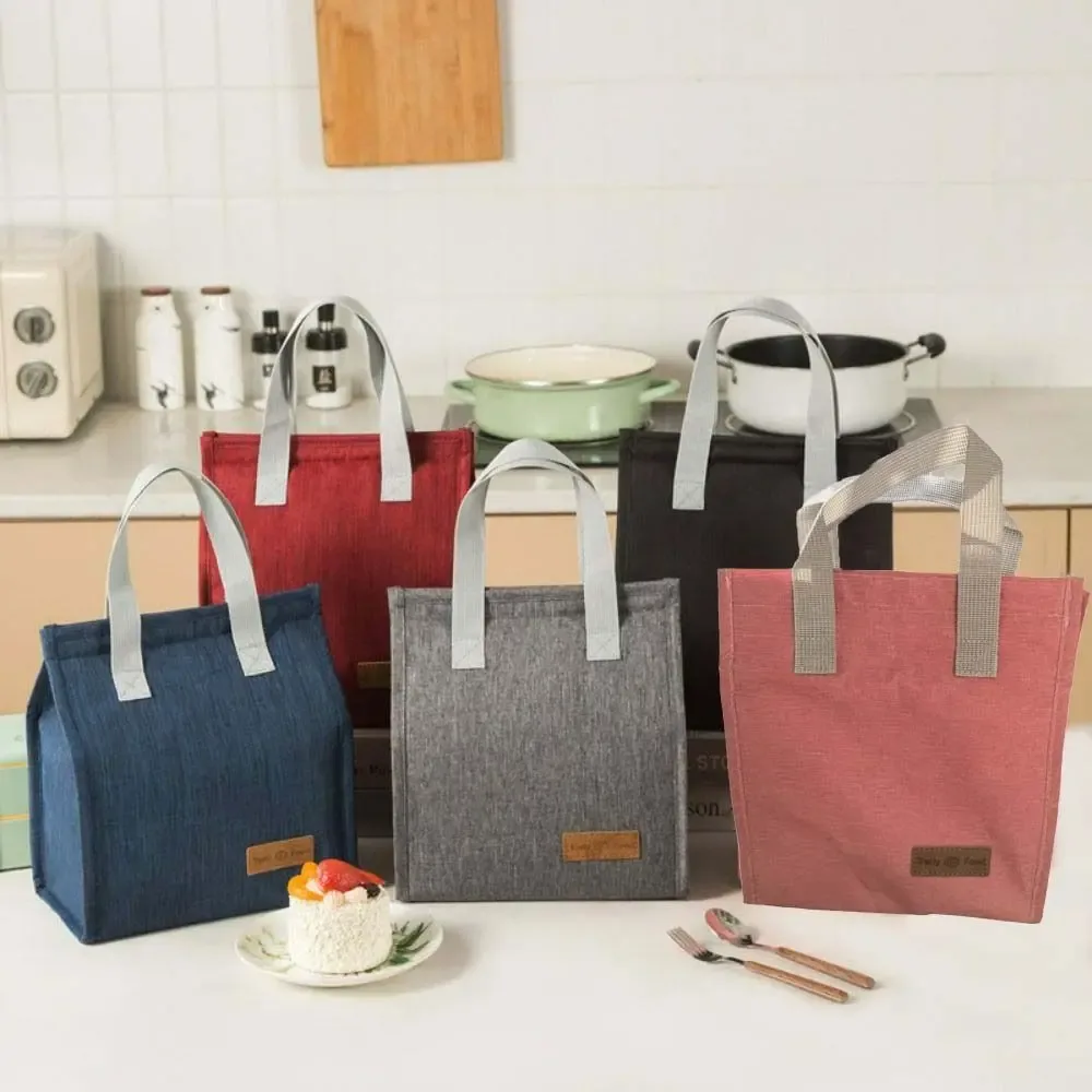 Sac isotherme de pique-nique extérieur couleur unie, sac à lunch étanche, organisateur de petit-déjeuner, sacs à main pour aliments, sac fourre-tout en toile pour le déjeuner