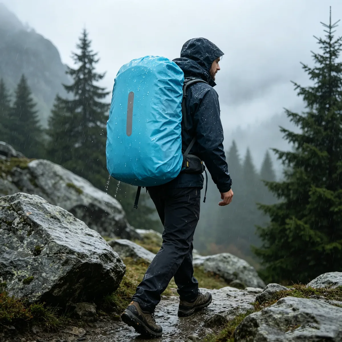 housse de pluie pour sac à dos de randonnée en plein air 20l 35l 45l 60l 70l 80l, housse imperméable pour sac de trekking, housse anti-poussière réfléchissante