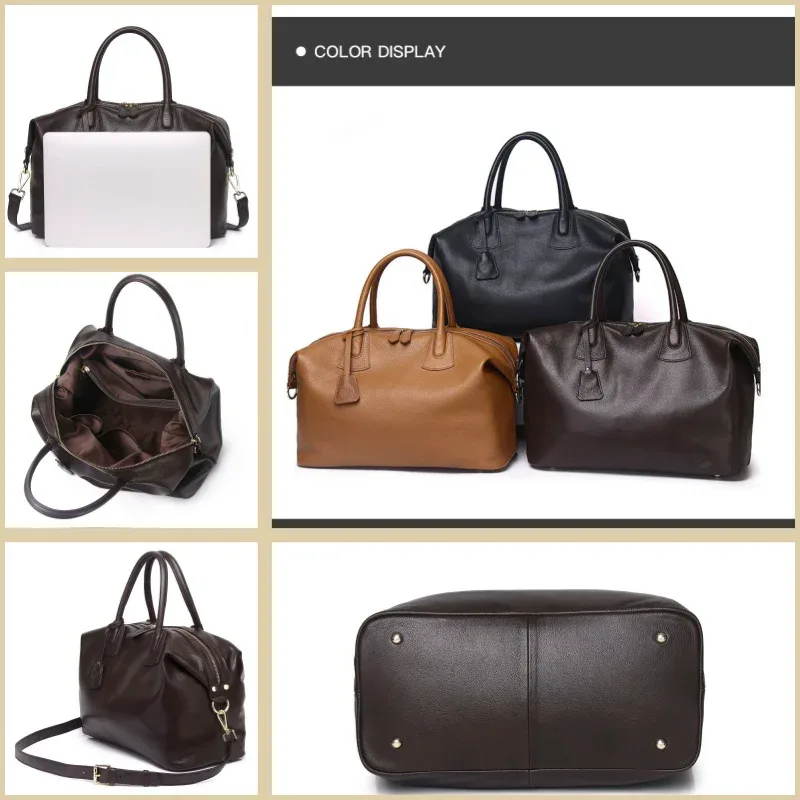 sac de sport de voyage en cuir véritable, sac fourre-tout lancé unique, grand sac messager de week-end