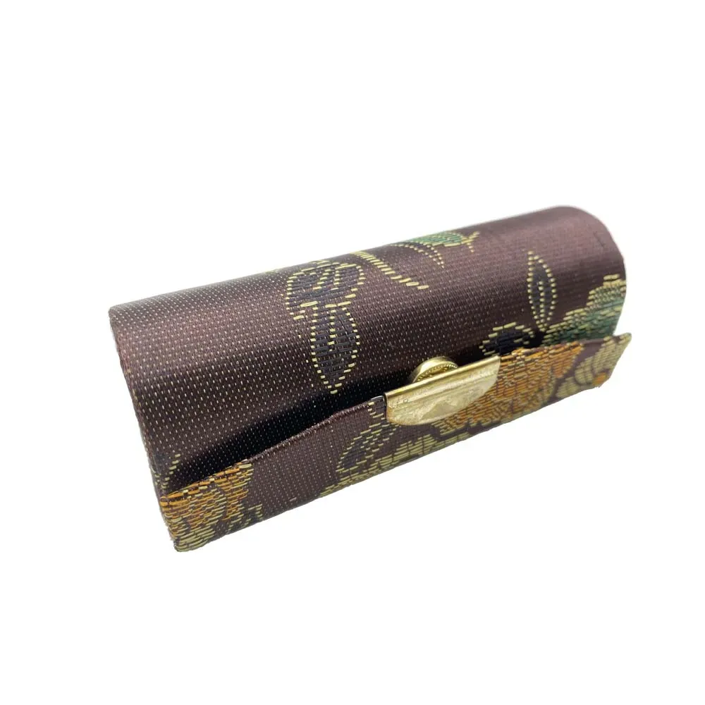 étui à rouge à lèvres en jacquard à fleurs, boîte à bijoux unique, étui de rangement de brillant à lèvres, sacs à cosmétiques avec miroir, boîte de rangement de maquillage pour femmes