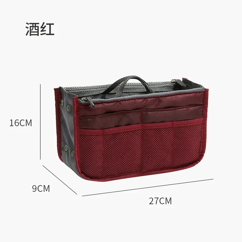 trousse de maquillage et de toilette de voyage de grande capacité, organisateur de cosmétiques à double fermeture éclair, pochette de rangement portable en sac