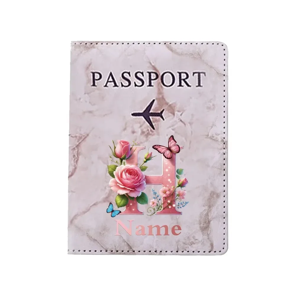 porte-passeport personnalisé avec lettres florales, nom personnalisé, pratique pour les voyages, les affaires, les mariages, cadeau