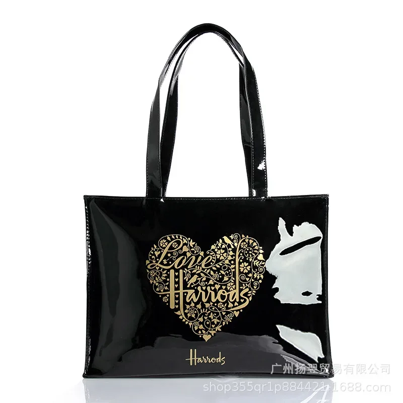 sac fourre-tout imperméable en pvc à imprimé cartoon pour femmes, sac à main décontracté et portable, sac pour le shopping, les trajets quotidiens et l'utilisation quotidienne en extérieur. ﻿
