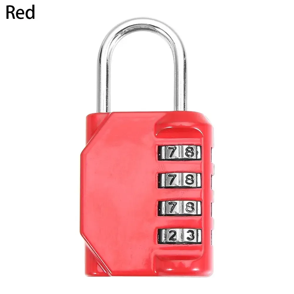 cadenas code métallique antirouille réinitialisable accessoires voyage serrure quatre chiffres jaune kaki rose vert gris rouge