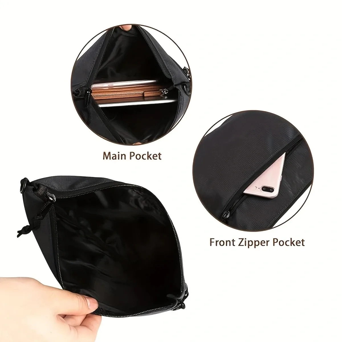 sac de poitrine décontracté tendance, sac banane sportif, sac bandoulière simple