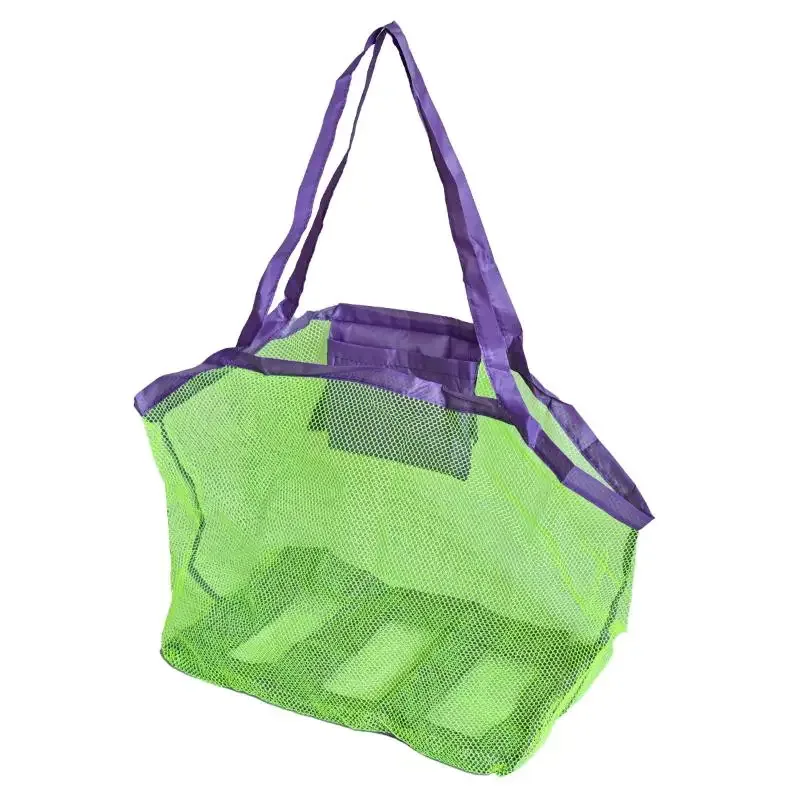 sac de rangement pliable et portable pour jouets de plage, outil de fouille de sable pour enfants, en maille, style moderne et simple