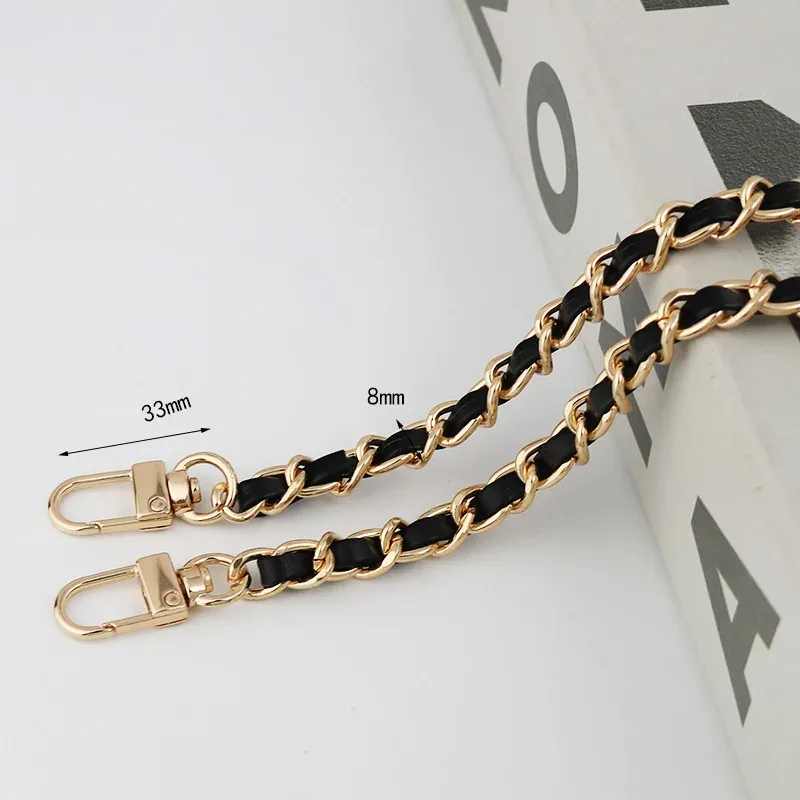 30/60/100/120/140cm cuir pu + chaîne en métal sac à bandoulière sangle pour femmes sac de mode sac à bandoulière dame bracelet en cuir pour sac à main