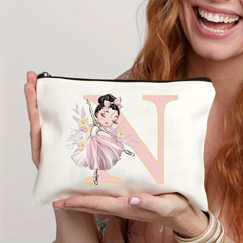 sacs de rangement, porte-monnaie, articles de toilette de style danseuse de ballet à 26 lettres, trousse de maquillage, sacs de voyage, pochette de maquillage