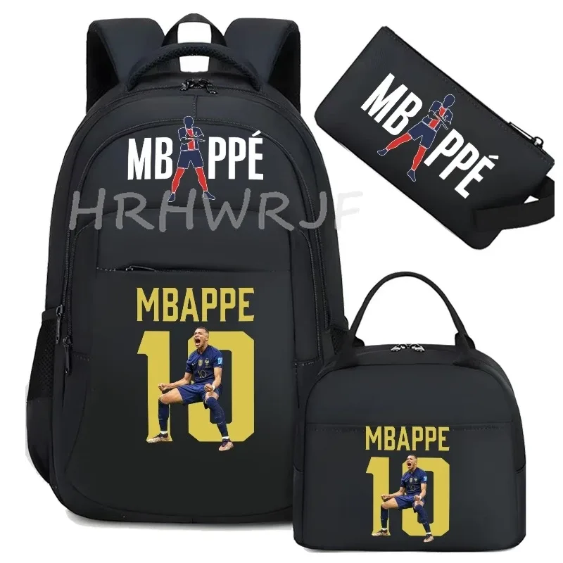 sac à dos pour ordinateur portable m-mbappes, pour femmes et hommes, sacs à dos décontractés pour le sport et le football, sac à dos oxford pour femmes, sac d'école pour hommes, sac de voyage, mochilas 3 pièces