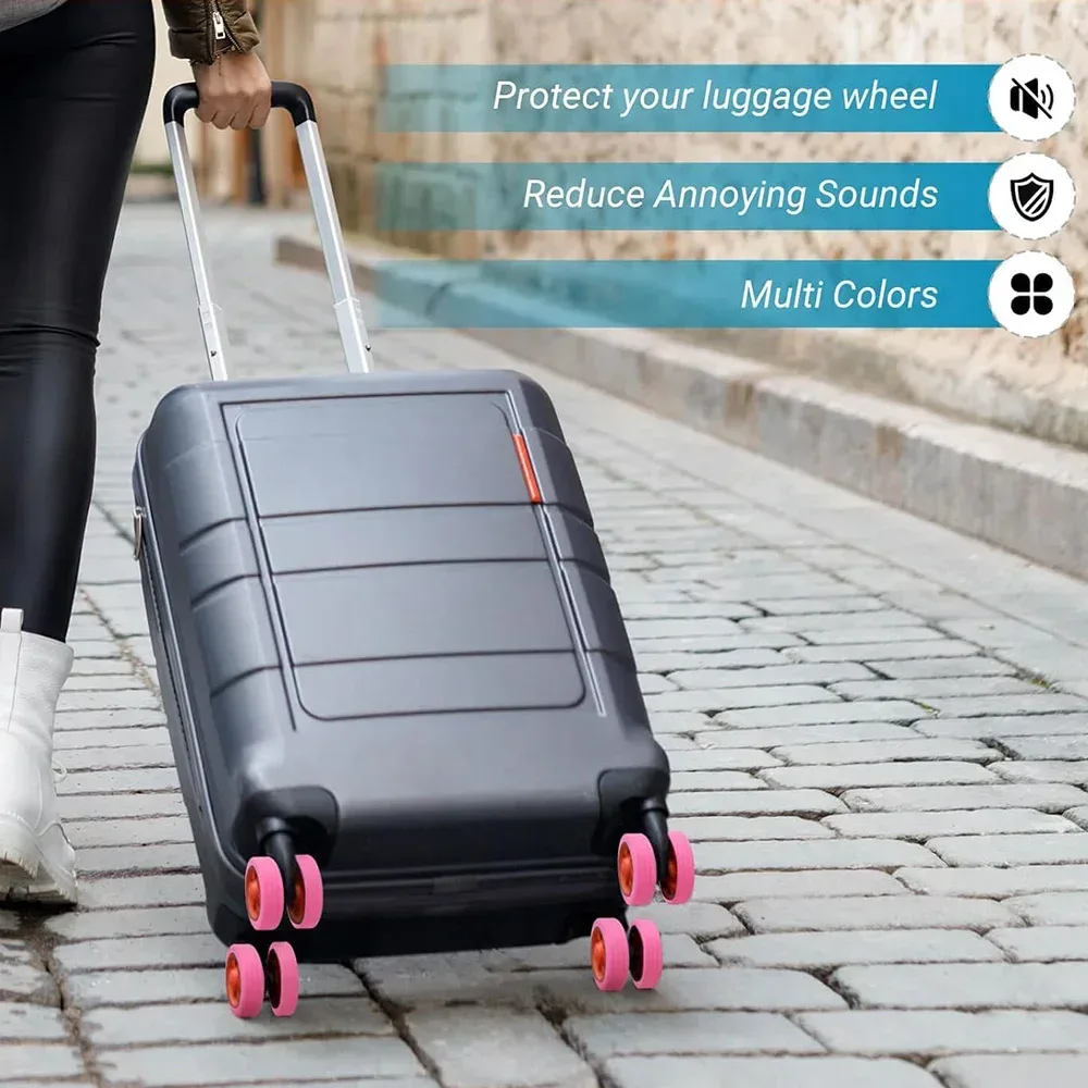 protecteur de roues de bagages en silicone, 4 à 24 pièces, roulettes, chaussures, valise de voyage, réduit le bruit, accessoires de couverture