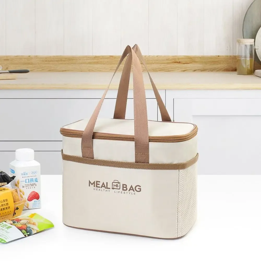 nouveau sac de rangement de boîte à déjeuner en papier d'aluminium, sac d'isolation thermique isolé oxford, sac thermique de grande capacité pour aliments, pique-nique
