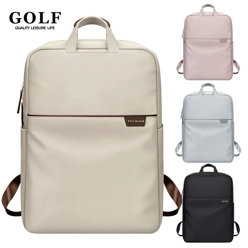 GOLF-Sac à dos étanche en nylon pour ordinateur portable, sac à dos élégant pour femme, sac à dos mince pour ordinateur portable, sac de voyage d'affaires pour femme, 13 pouces, 15 pouces, 6 pouces, 17 pouces