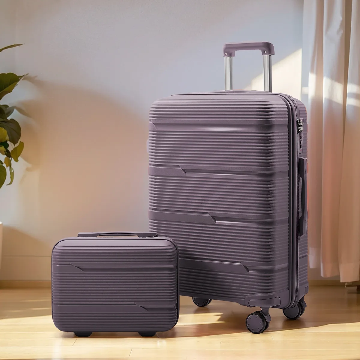 valise de voyage à roulettes, valise d'embarquement à main, ensemble de cabine avec étui à cosmétiques, roues tournantes, valise à roulettes de voyage, 13 ", 20"