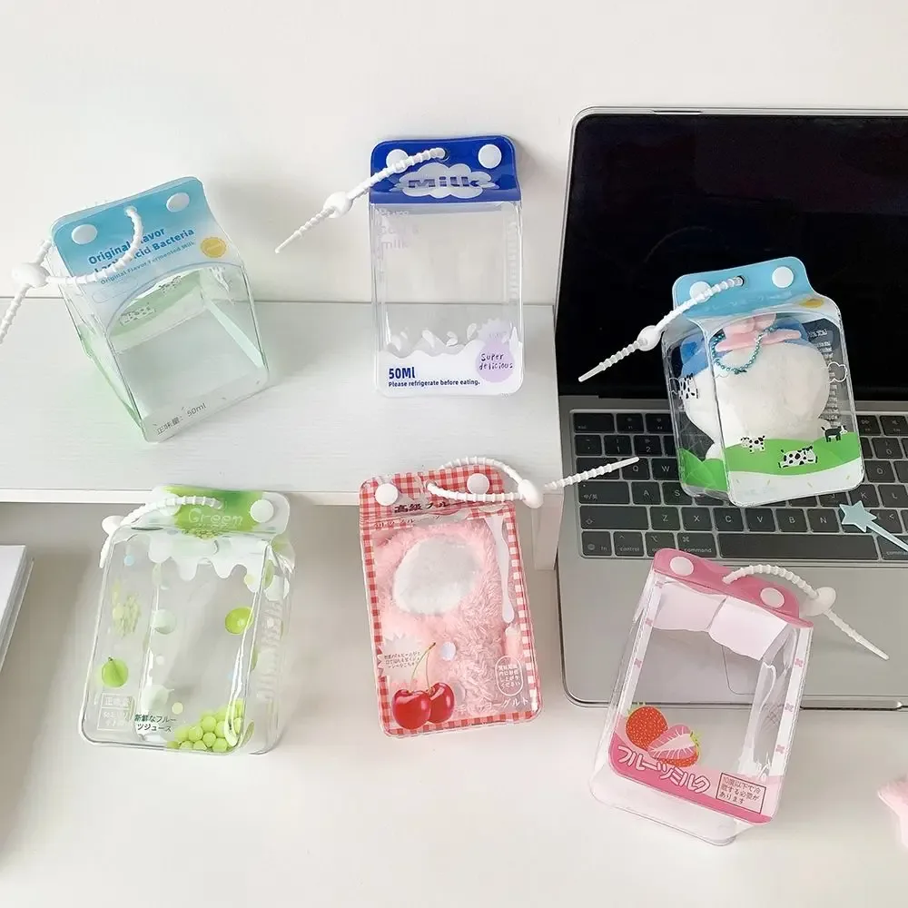 Sac de présentation multifonctionnel en PVC pour poupées de 10 cm, avec cordon, sac de transport pour poupées en coton, sac de rangement transparent pour badges, idéal pour les voyages en extérieur