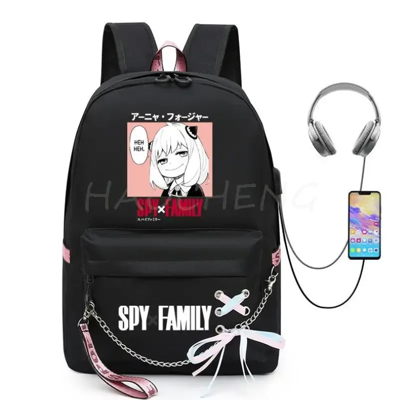 spy x family anya forger anime sac à dos pour femmes kawaii design étudiant école sac à bandoulière toile jeunesse voyage en plein air sac à dos