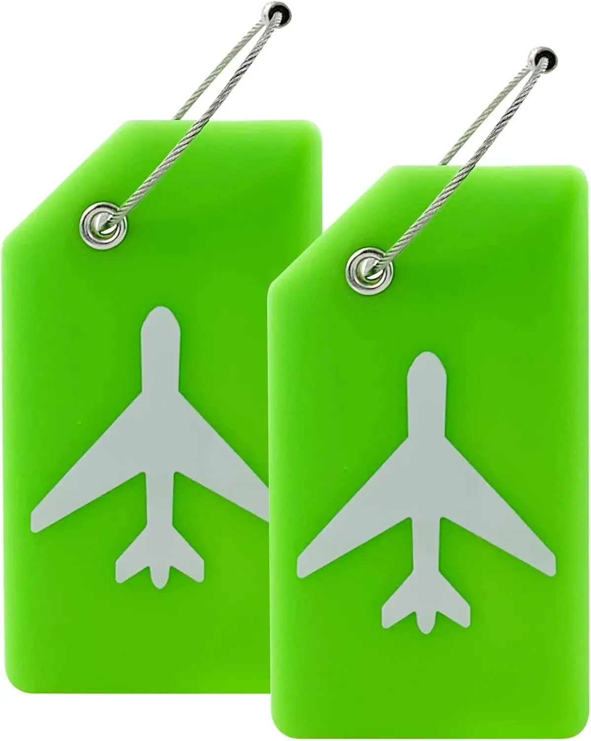 lot de 2 étiquettes de bagage en silicone pour valises, étiquettes de voyage pour bagages avec carte d'identification nominative et confidentialité