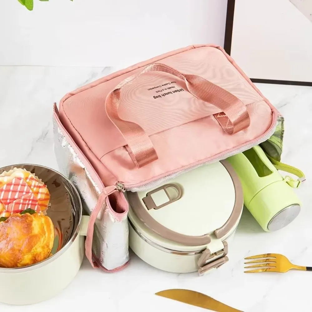 sac de boîte à déjeuner isolé à main portable, sac de rangement en aluminium, sac à déjeuner de bureau, fourre-tout étanche pour pique-nique en plein air