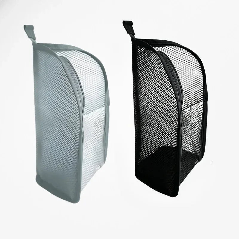 trousse de toilette portable en maille, organisateur de voyage suspendu léger et pliable transparent pour brosse à dents et articles de voyage