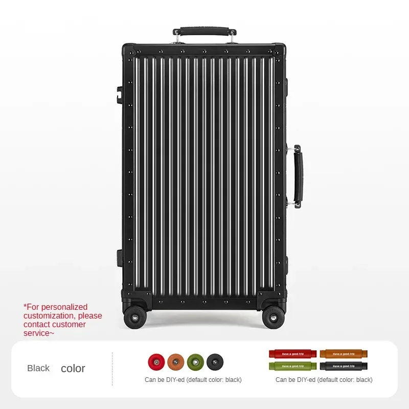 valise en aluminium hot metal, 20/24 pouces, 100% alliage aluminium-magnésium, couleurs contrastées, valise cabine à roulettes, serrure tsa