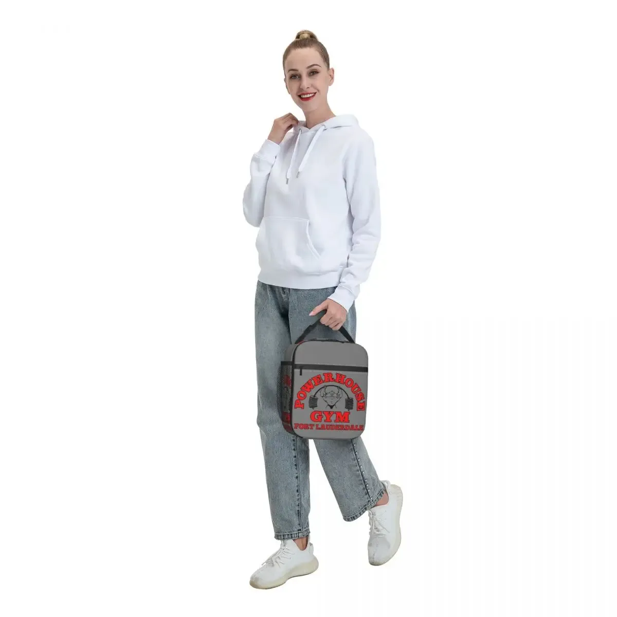 sac isotherme personnalisé powerhouse gym pour femme, sac fourre-tout portable, glacière thermique, boîte à lunch pour voyage, musculation et fitness