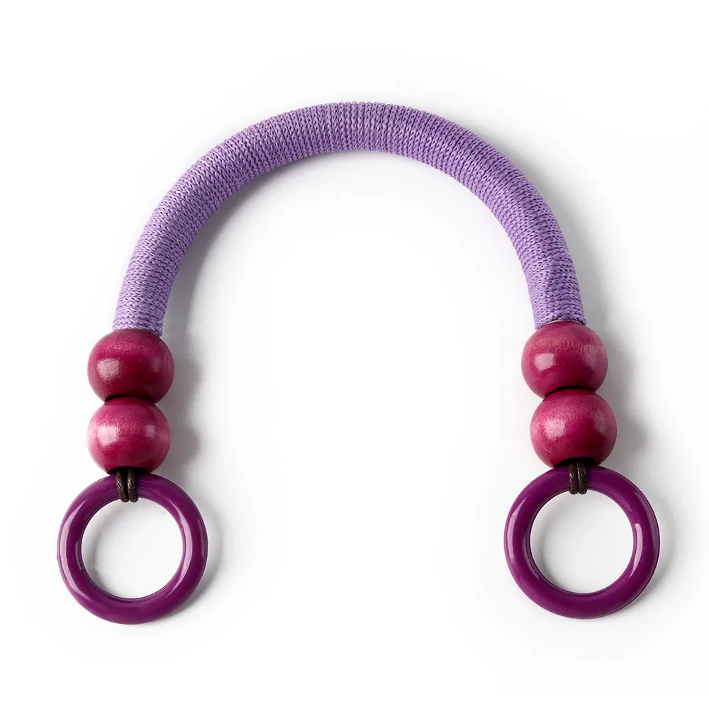 sangle de portefeuille en ulde nylon avec perles en bois, poignée de remplacement, quatre perles en bois, sac à bandoulière en forme de u, poignée de boîte-cadeau, 4 pièces