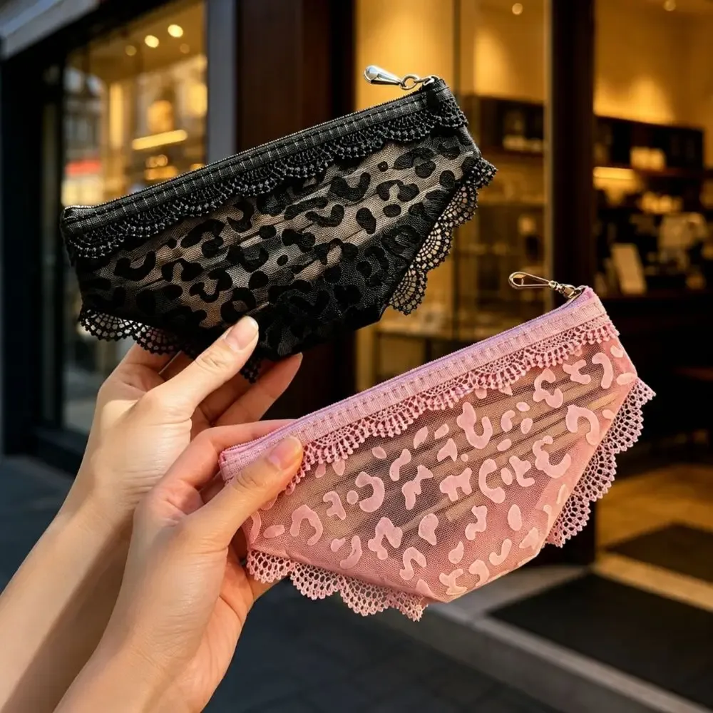 pochette de maquillage transparente en dentelle en forme de bikini y2k, sac de rangement pour cosmétiques en maille, trousse de toilette de voyage