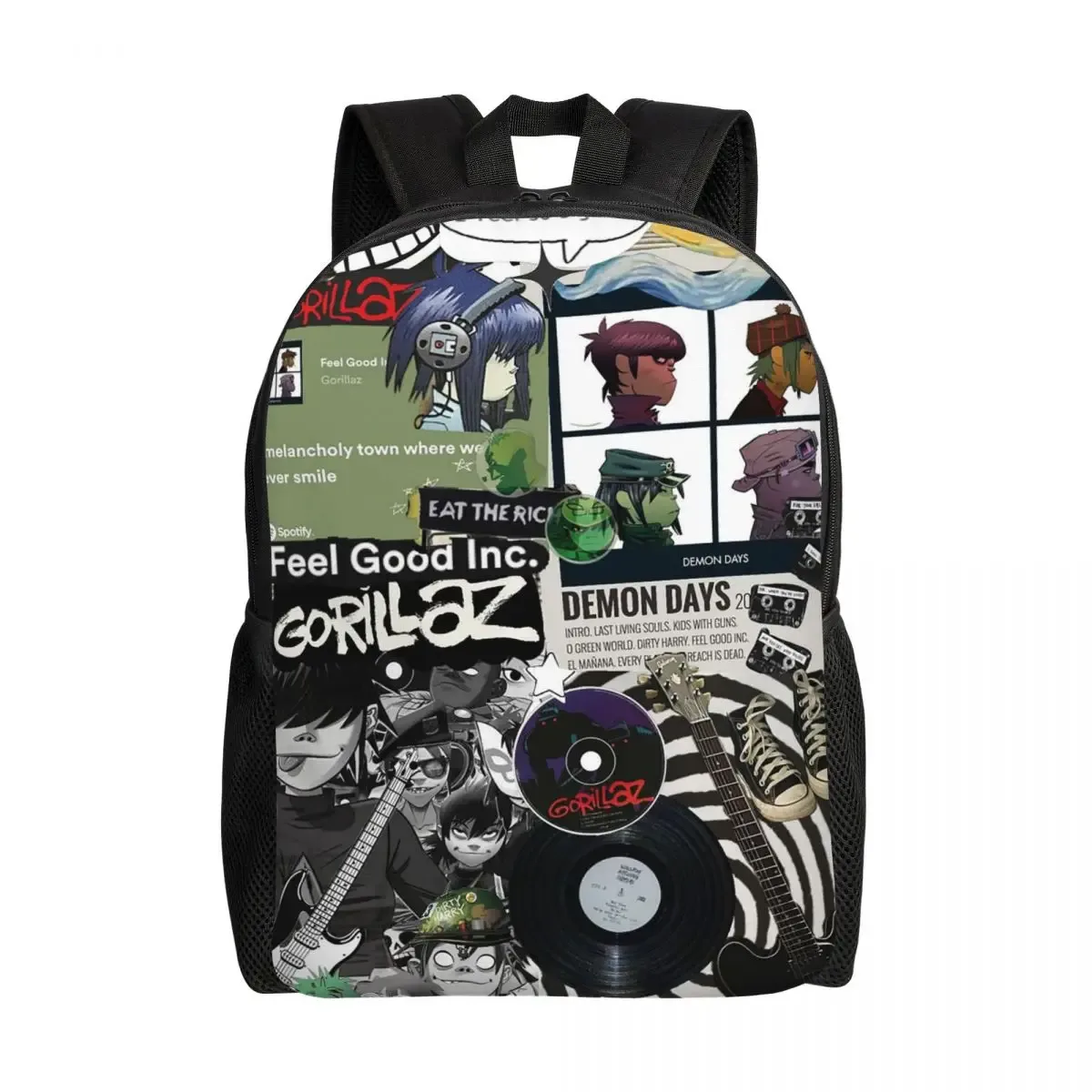 sac à dos de groupe musical gorillaz, sac à livres pour étudiants garçons et filles, sac d'école, sacs à bandoulière pour ordinateur