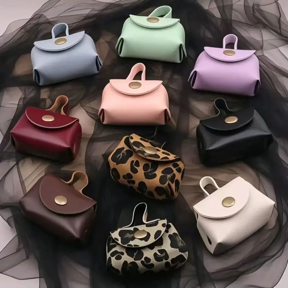 porte-monnaie en cuir pu tendance, mini sac de rangement multifonctionnel, petit cadeau décoratif, artisanat diy