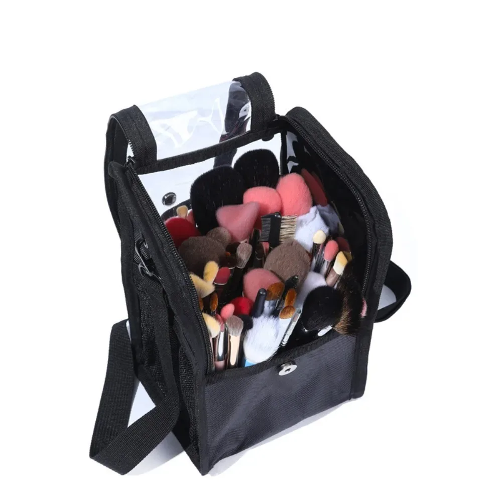 sac à bandoulière pour pinceaux de maquillage professionnels, sac de rangement transparent et léger pour cosmétiques, résistant à l'eau, multifonctionnel