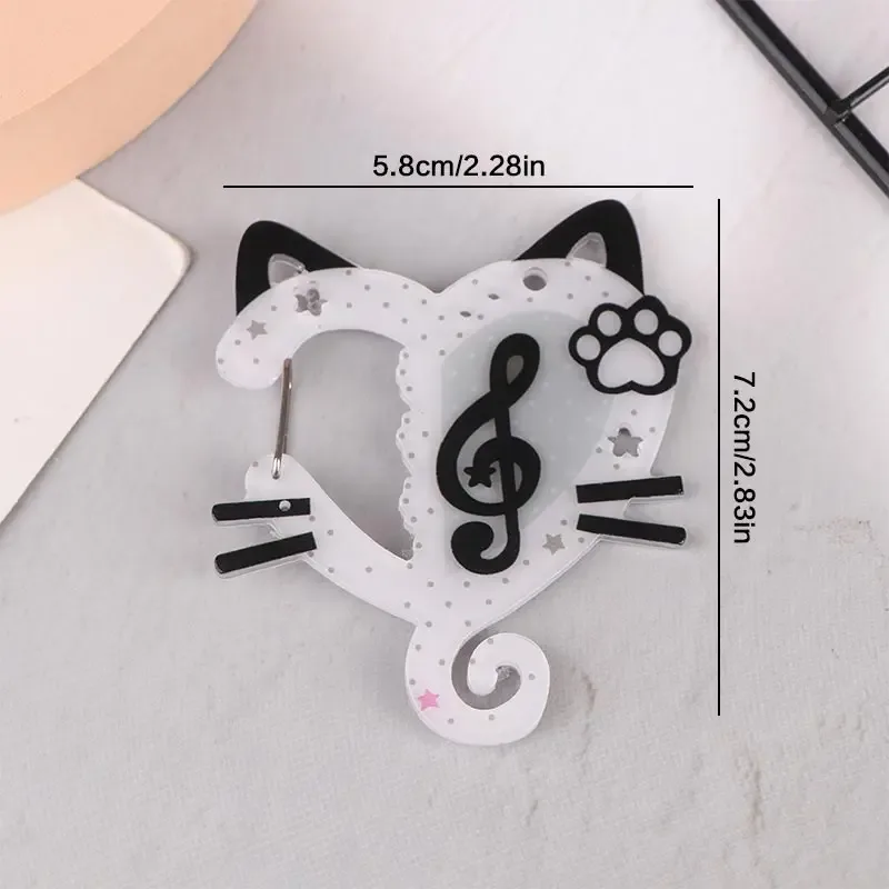 kawaii noir blanc notes illustration bibelots porte-clés sac breloques acrylique pendentif mousqueton sac à dos pendentif décoration cadeaux
