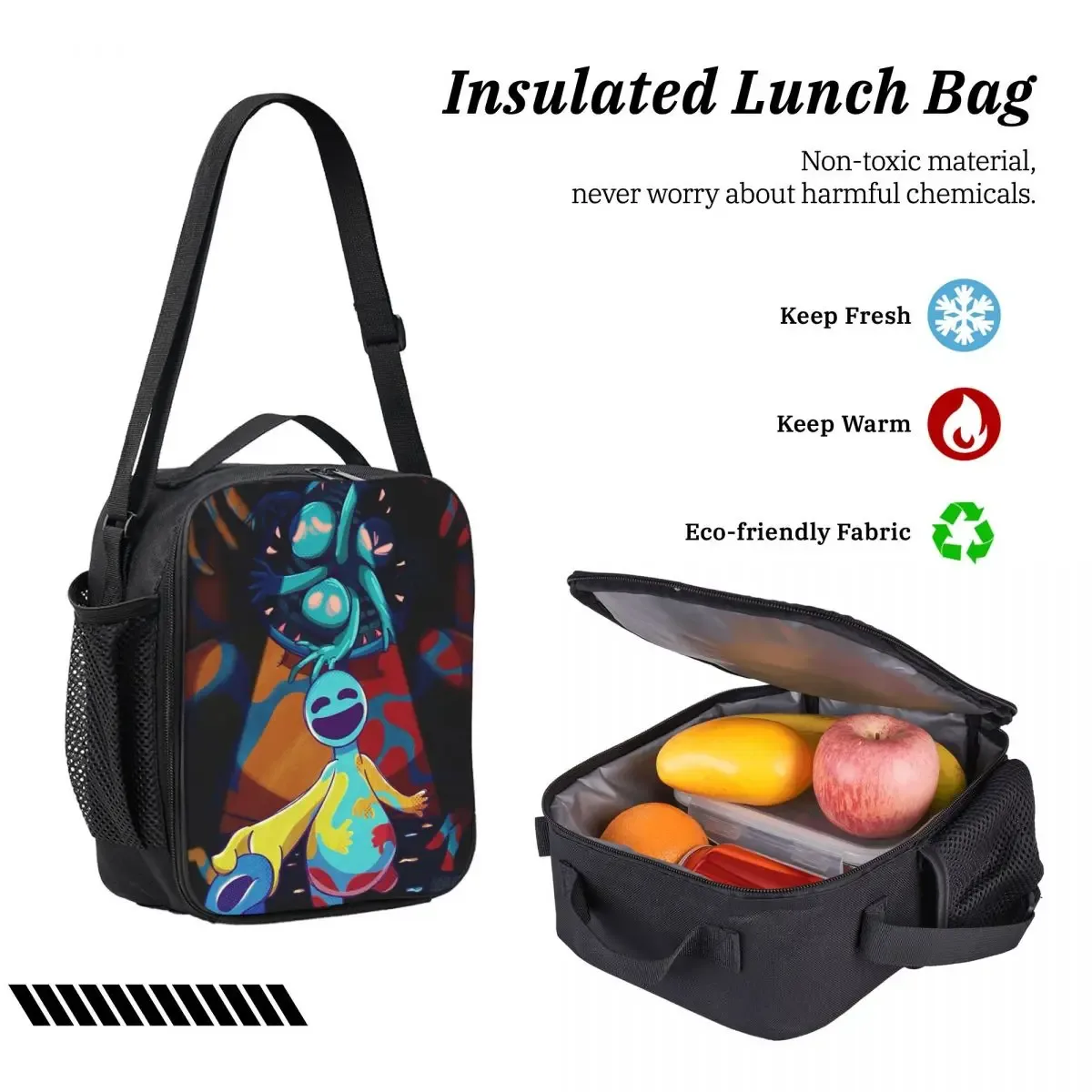 sac à dos doey doughman horror pianosaurus, sac à livres pour étudiants, sac d'école, sacs à bandoulière pour ordinateur portable, 3 pièces, sac à déjeuner isotherme, trousse à crayons