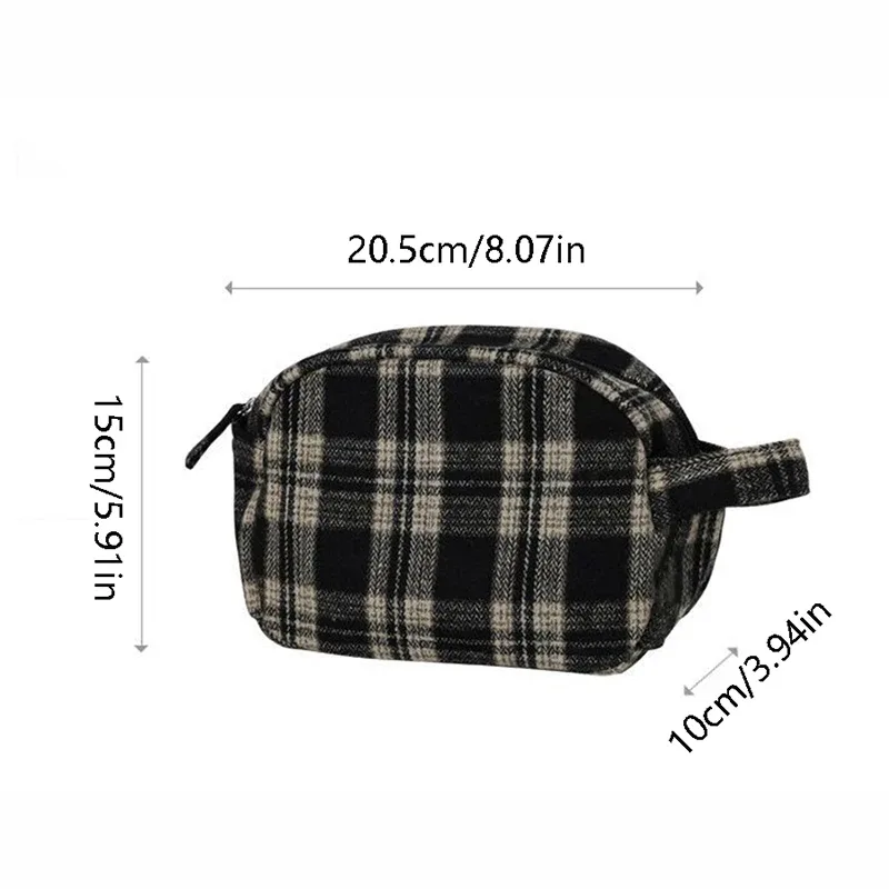 trousse de maquillage rétro, pochette en toile, grande trousse de cosmétiques, trousse de toilette de voyage, étui de rangement portable pour rouge à lèvres, trousse de bain et de douche pour femme.