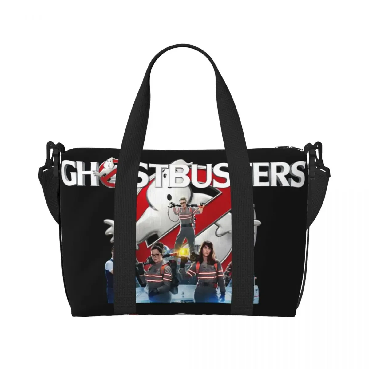 sac fourre-tout avec logo ghostbusters personnalisé pour femme, grande capacité, dessin animé, film de comédie, salle de sport, plage, sacs de voyage