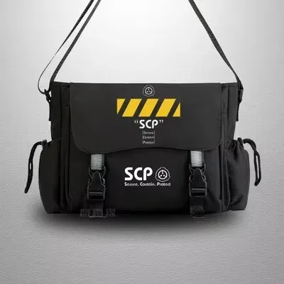 scp sécurisé conta sac de messager décontracté anime cosplay étudiant couverture lumineux sac à bandoulière pour hommes adolescents