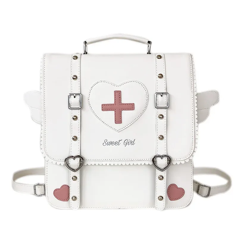 sac à dos mignon de style japonais lolita pour jeunes filles, sac d'école uniforme kawaii, petit sac de voyage, sac à dos à ailes, sac à main ita pour femmes