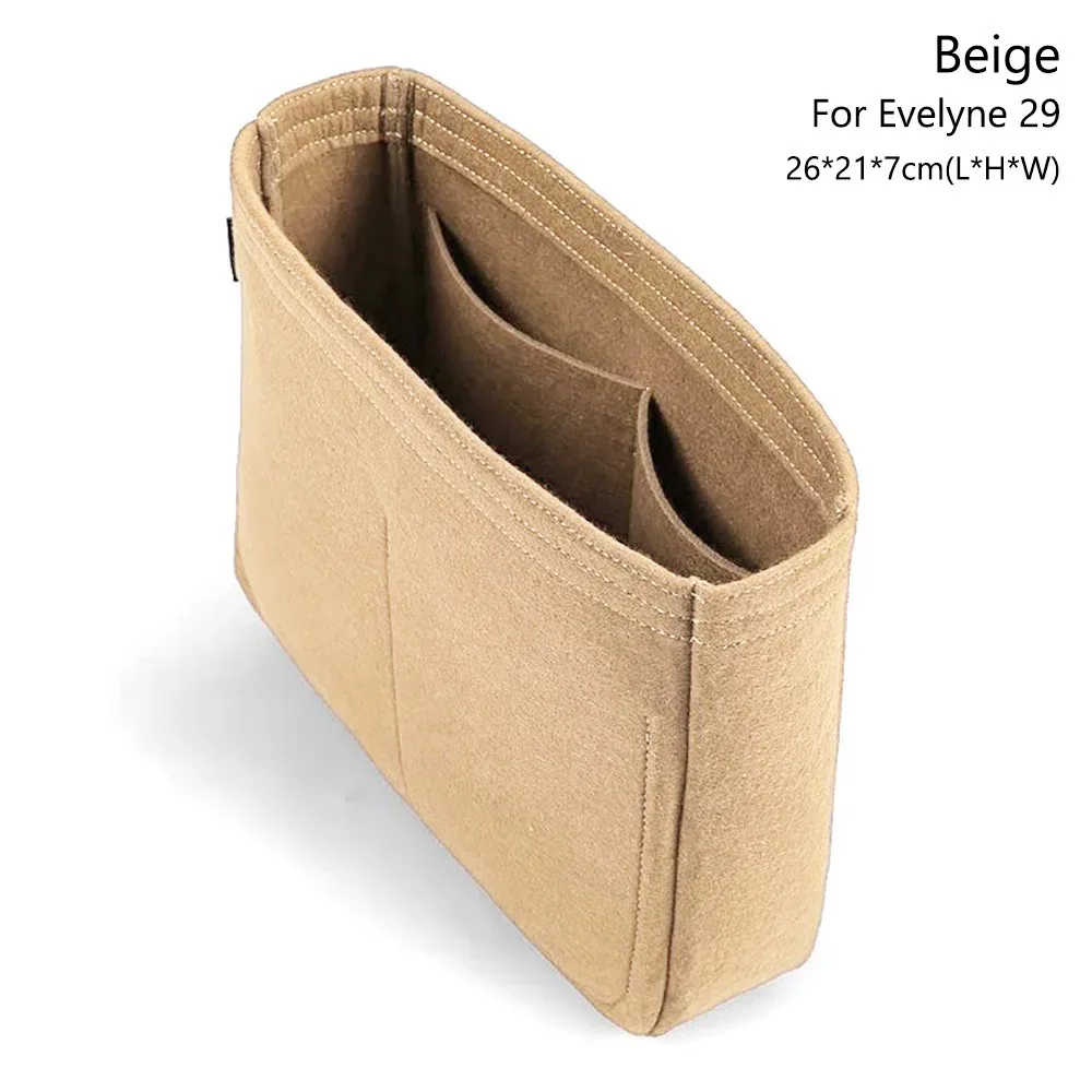 sac à main en feutre, sac d'insertion, sac de rangement, sac interne, sac de support portable, organisateur pour evelyne 16/29/33