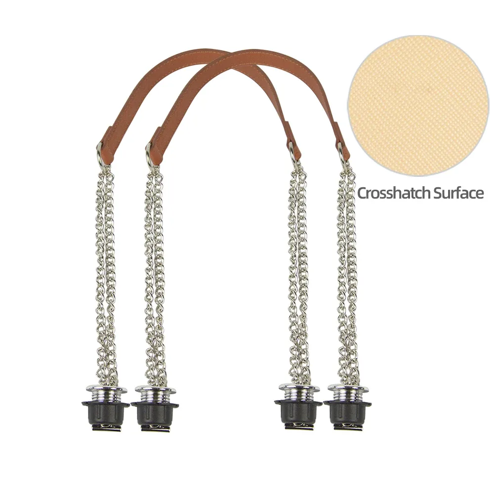 nouvelle paire de chaînes doubles longues argentées obag avec vis à placage métallique pour poignée obag, sac à main pour femme, sac à bandoulière