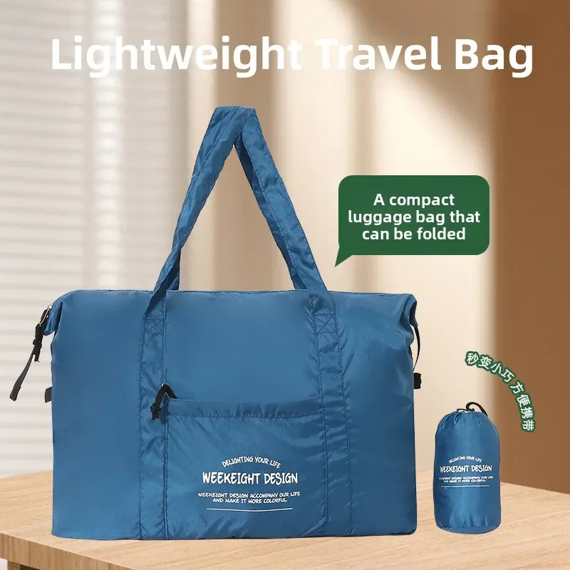 Sac de voyage de camping en plein air Sac à main léger pliable à bandoulière unique Sac de rangement de grande capacité pour les voyages d'affaires et le tapis...