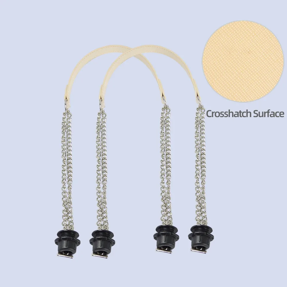 1 paire d'accessoires obag longues poignées en cuir sangles argent longue double chaîne sous les bras pour o sac fourre-tout femmes sacs à main à bandoulière