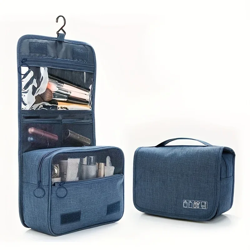 trousse de toilette portable en tissu oxford pour hommes et femmes, organisateur de voyage étanche à suspendre