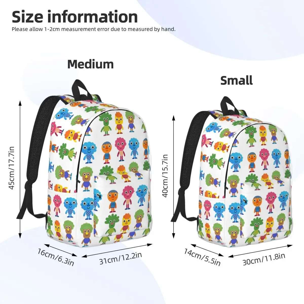 nrellux & pals-sac à dos en toile avec poche pour homme et femme, micro sac à dos super simple et cool, sacs de voyage pour pépinière, sac à dos pour chansons, sac à dos universitaire