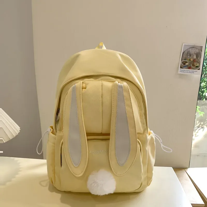 sac à dos pour filles, version coréenne, harajuku, pour lycéennes, style japonais, mignon, avec oreilles de lapin, sac à dos polyvalent pour le campus