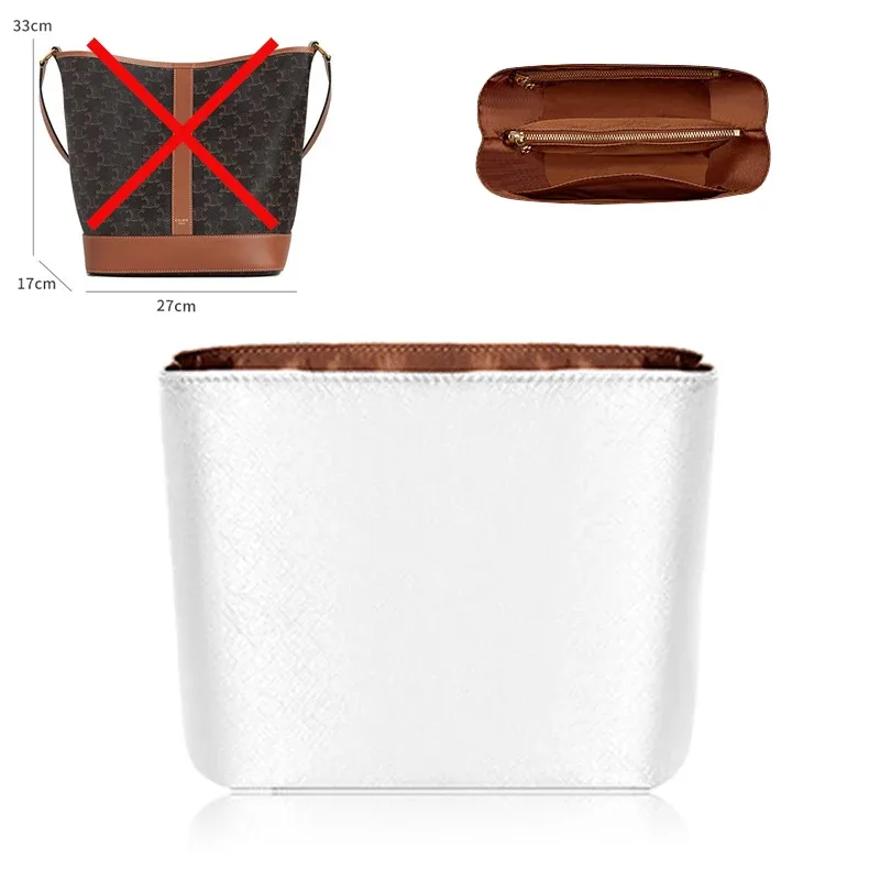 insert organisateur de sac pour sac à main bucket s m 191442cas, doublure de rangement intérieure super légère, accessoires en papier dopont résistant à l'usure