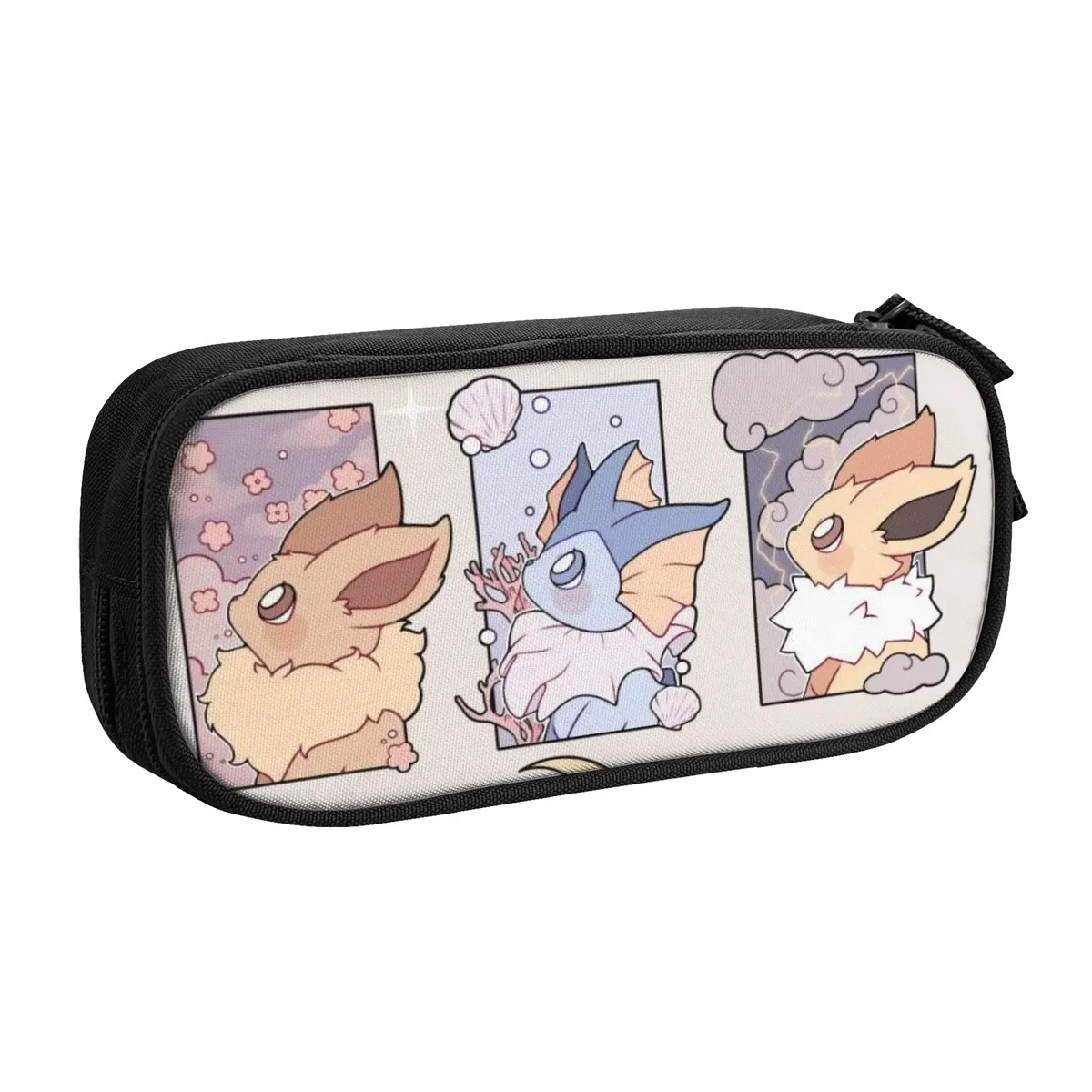 sacs personnalisés de grande capacité pour enfants, trousse à crayons eeveelution pour garçons et filles