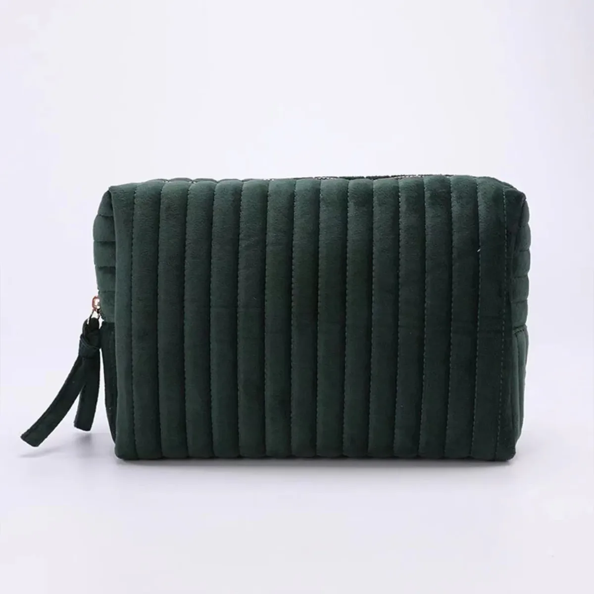 pochette de maquillage en velours côtelé personnalisée avec broderie, trousse de toilette esthétique, cadeau pour femmes et filles, trousse à crayons