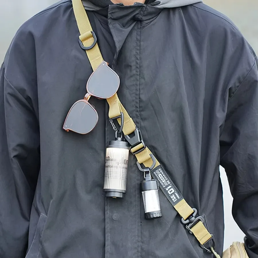 Sangle de sac à dégagement rapide pour camping en plein air avec anneau de suspension, sangle de sac bandoulière multifonction réglable