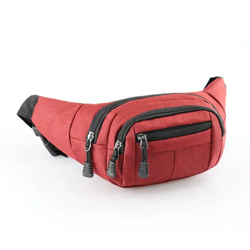 sac de poitrine étanche pour hommes, sac de sport de plein air, pochette en toile, sac de taille de style coréen, pochette banane à bandoulière