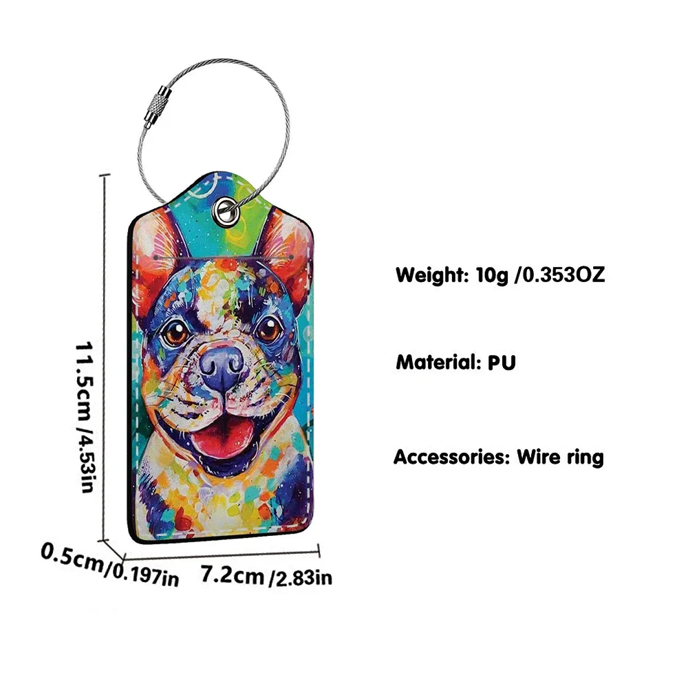 offre spéciale mignon chien en cuir affaires étiquette de bagage valise adresse étiquette bagages embarquement étui étiquette nom id adresse clip